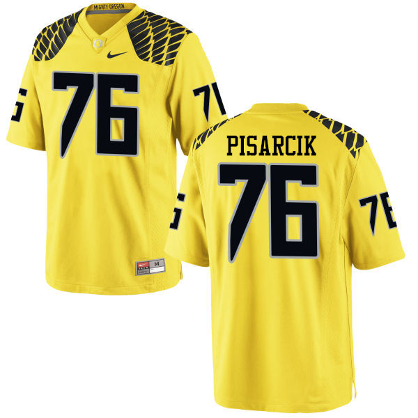 Men #76 Jake Pisarcik Oregon Ducks College Football Jerseys-Yellow